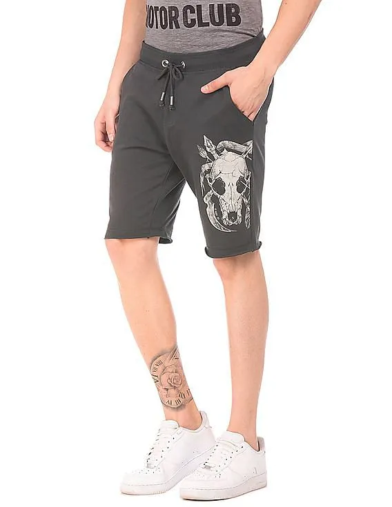 Ed Hardy Drawstring Waist Printed Shorts