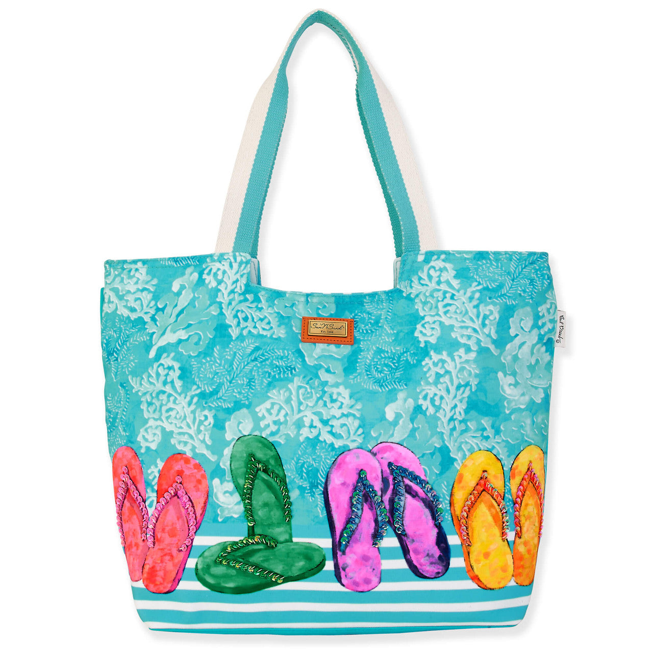 Elaina Canvas Flip Flops Scoop Tote