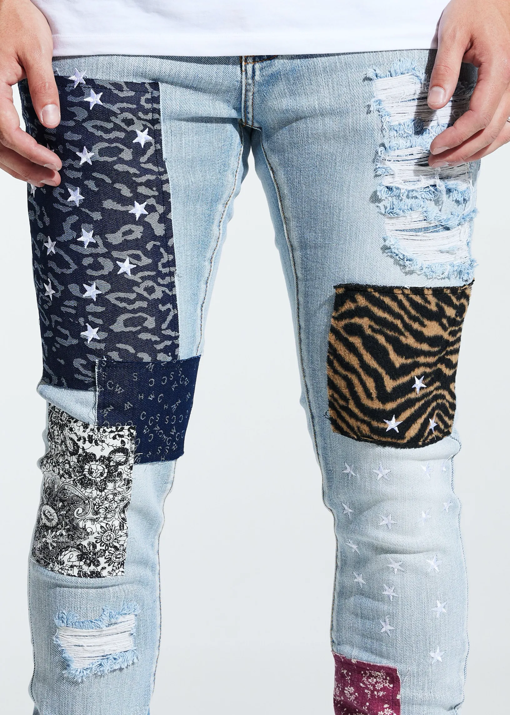 Embellish Gerald Denim (Blue Patchwork)