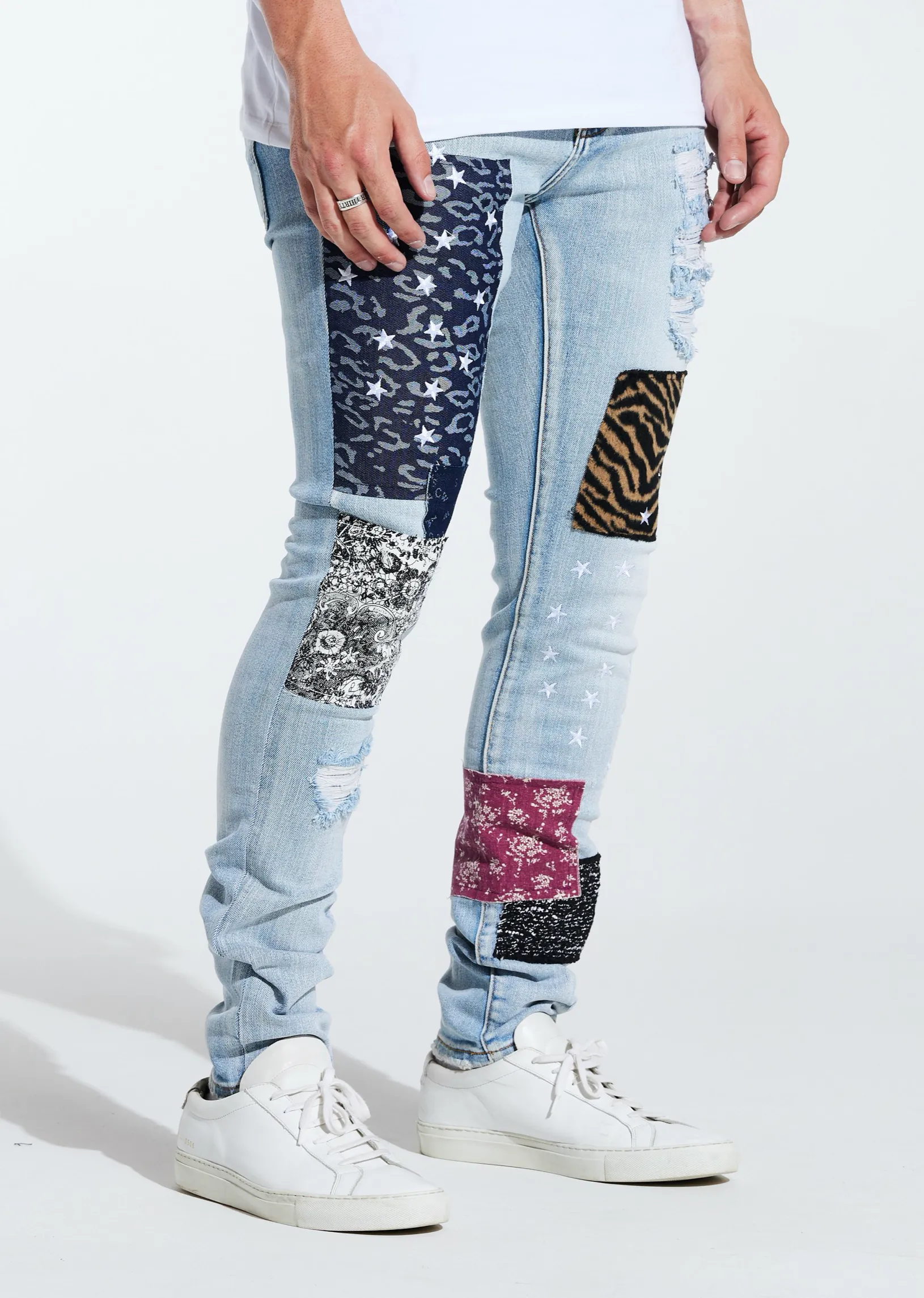 Embellish Gerald Denim (Blue Patchwork)