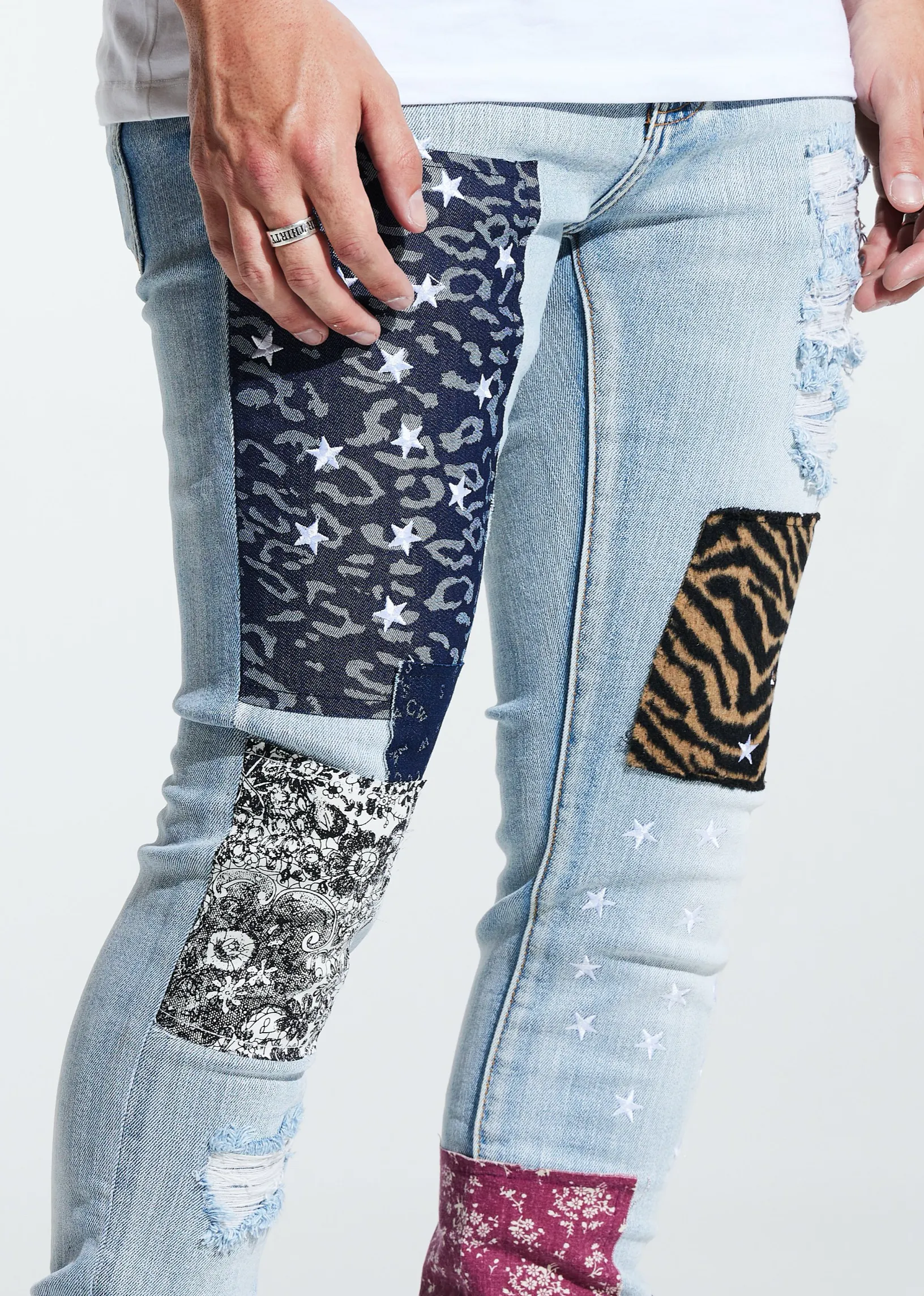 Embellish Gerald Denim (Blue Patchwork)