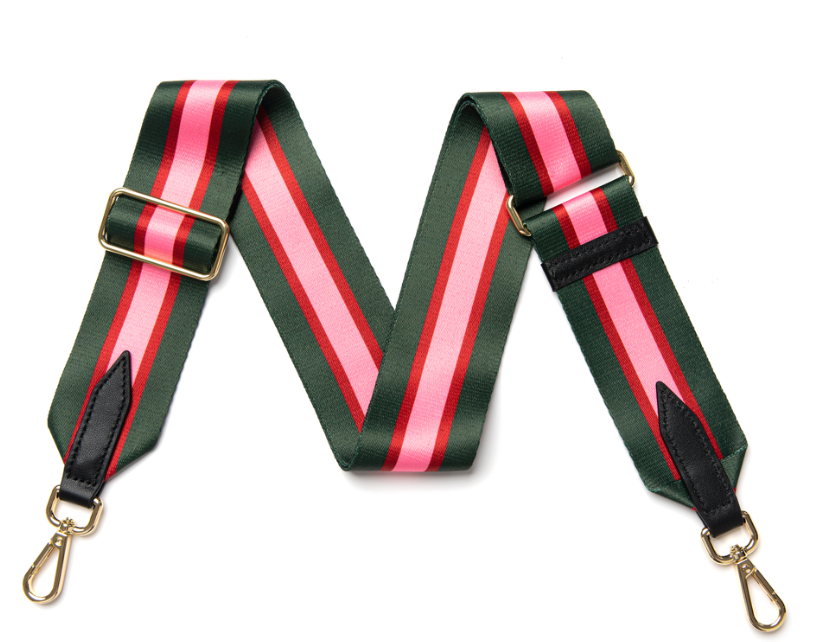 Fabucci Green Pink Red Stripe Handbag Strap