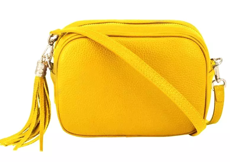 Fabucci Yellow  leather crossbody  bag