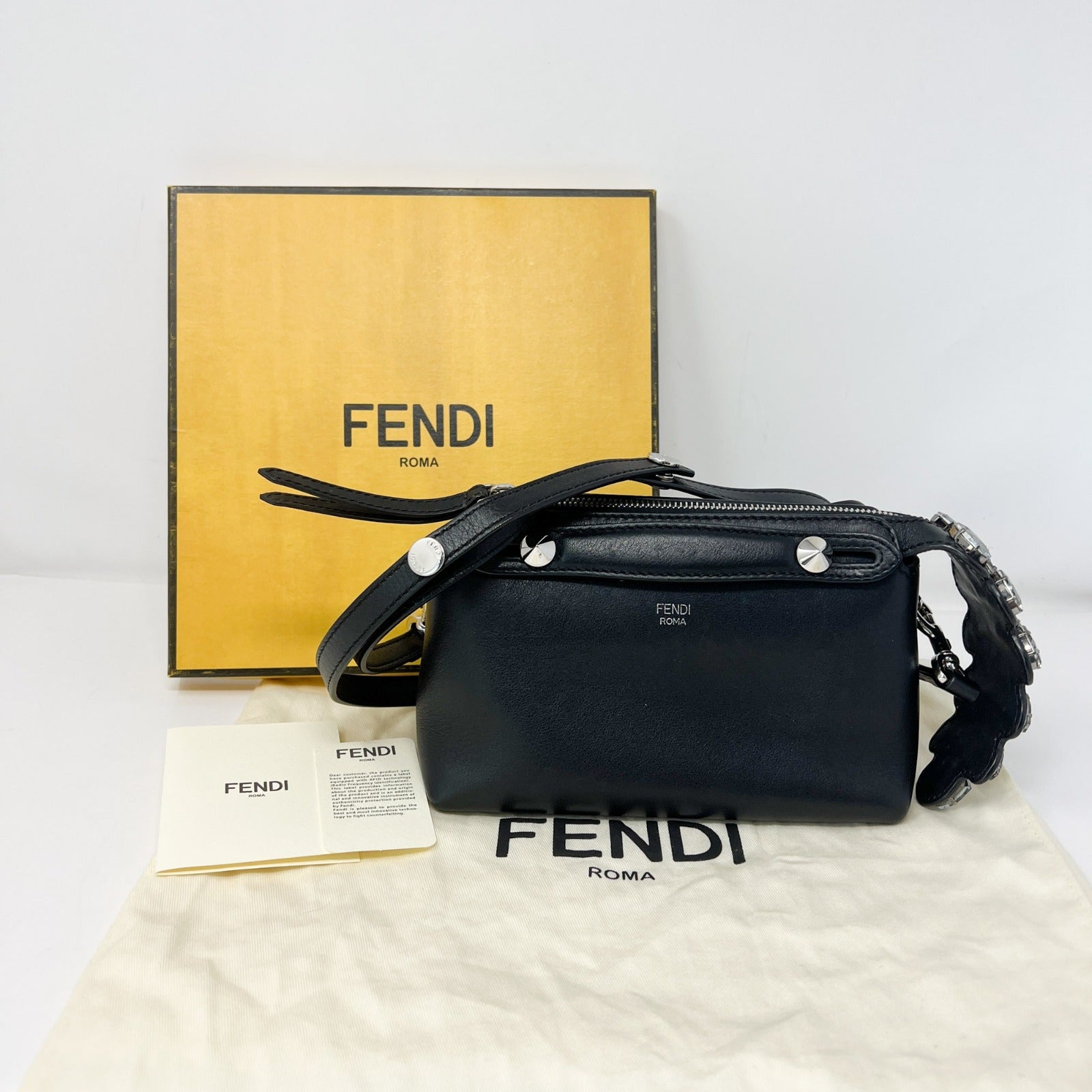 Fendi By The Way Mini Crystal-Croc-Tail Satchel