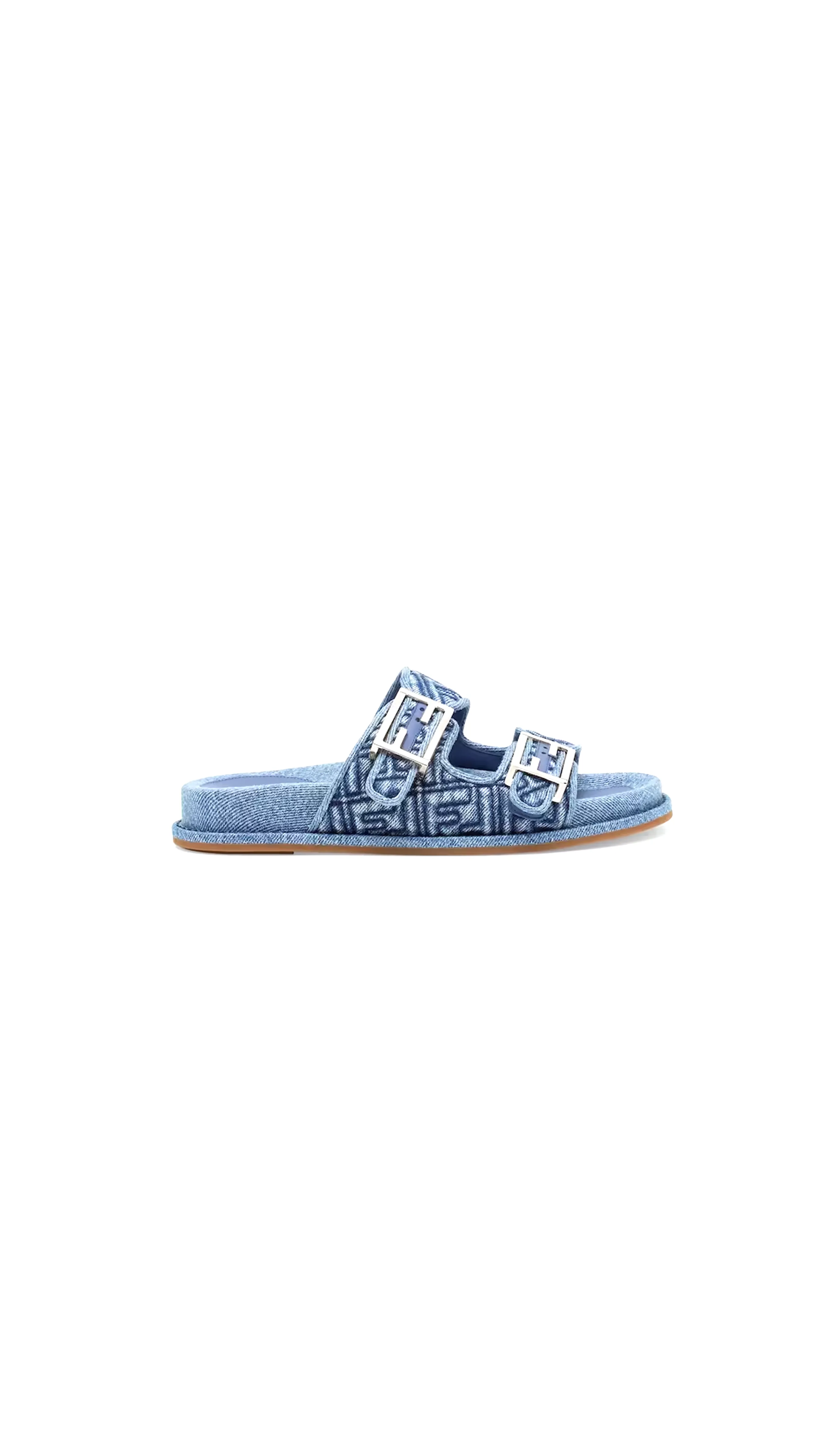 Fendi Feel FF Slides - Denim