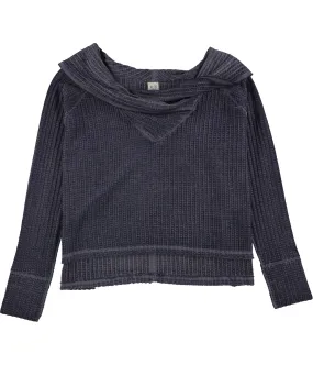 Free People Womens Wide Neck Thermal Sweater