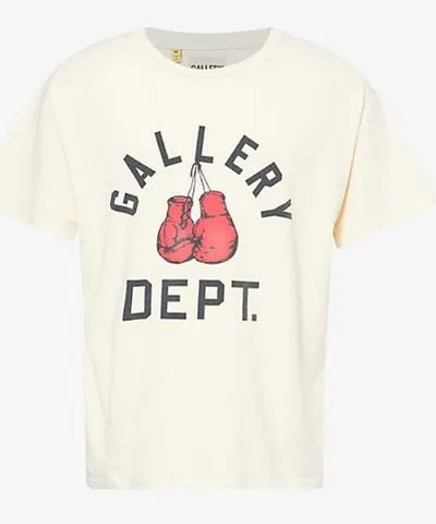 Gallery Dept. Mens Cream Boxing Merch short-sleeves relaxed-fit cotton-jersey T-shirt