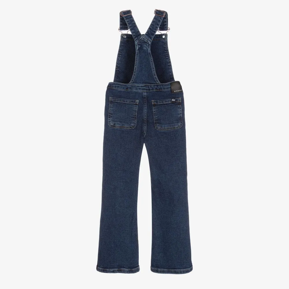 Girls Blue Denim Dungarees