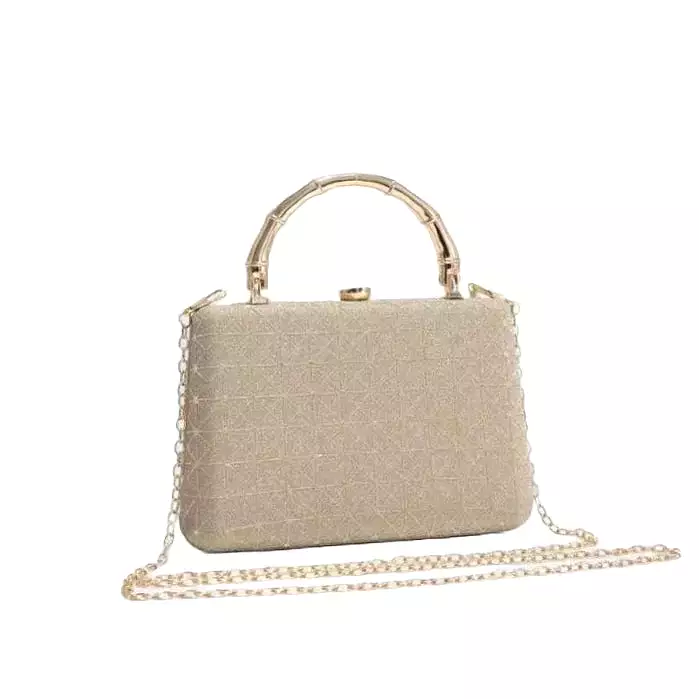 Gold Sparkle Design Rounded Edge Handbag