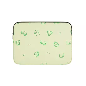 Green Puppies Dogs Graphic Laptop Sleeves iPad 13 15 inch Cases Protective Covers Purses Handbags Square Cushion Pouches Designe