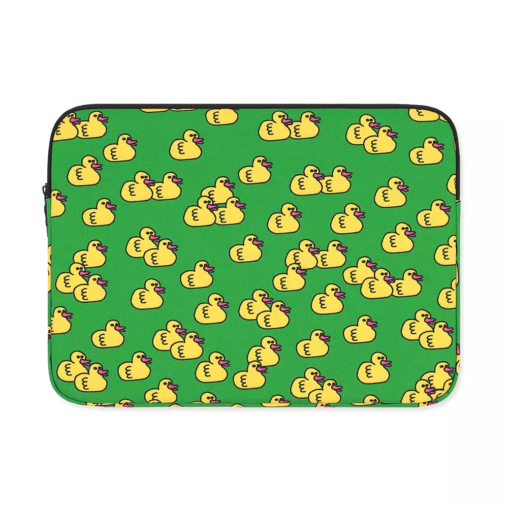 Green Yellow Duck Graphic Laptop Sleeves iPad 11 13 15 inch Cases Protective Covers Handbags Square Pouches Designer Artist Prin