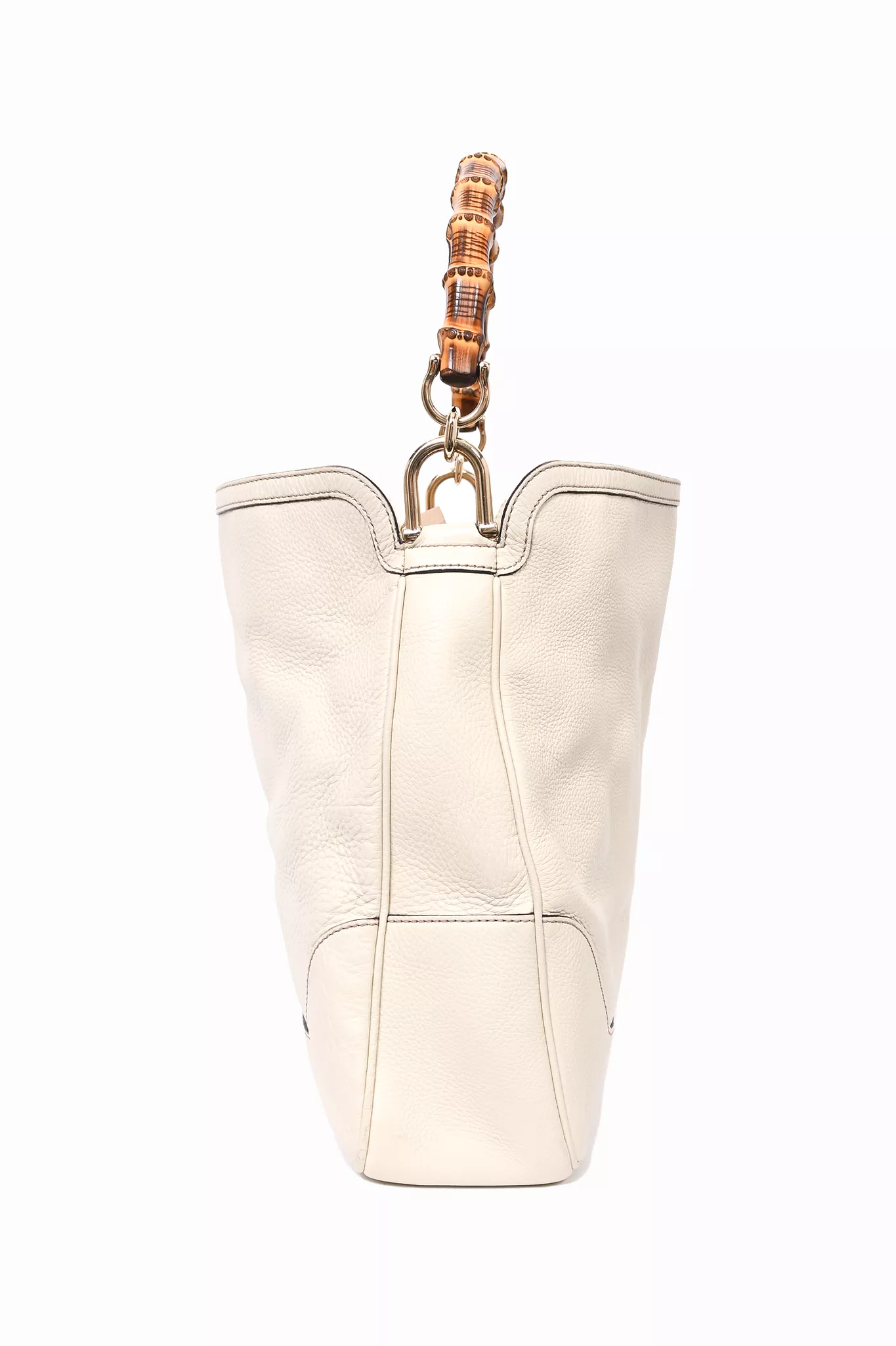 Gucci Cream Leather Bamboo 'Diana' Large Tote