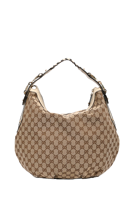 Gucci GG Canvas White Braided Leather Tote