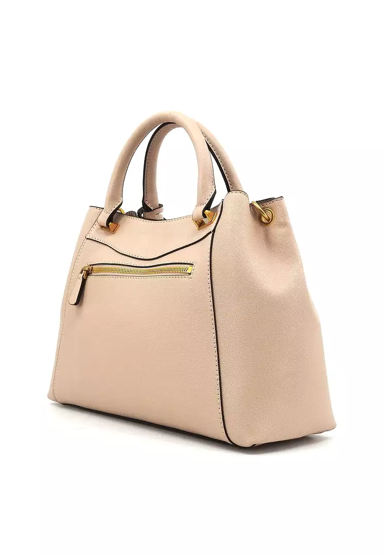 GUESS Emera Satchel Bag Light Beige