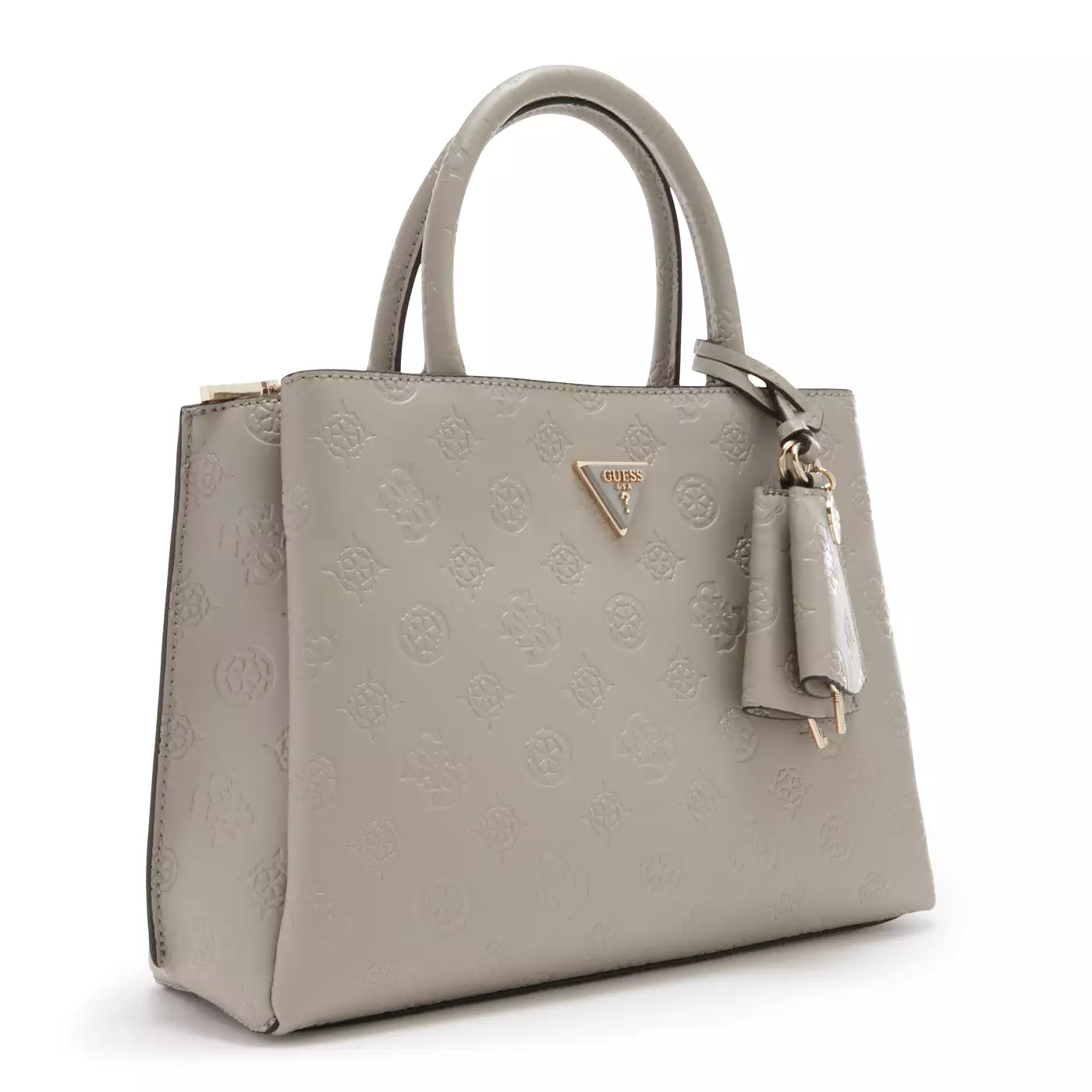 GUESS Jena Luxury Logo Satchel Taupe