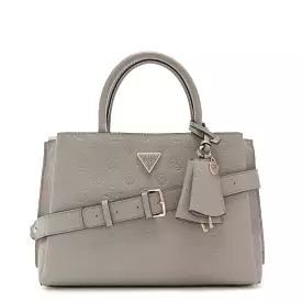 GUESS Jena Luxury Logo Satchel Taupe