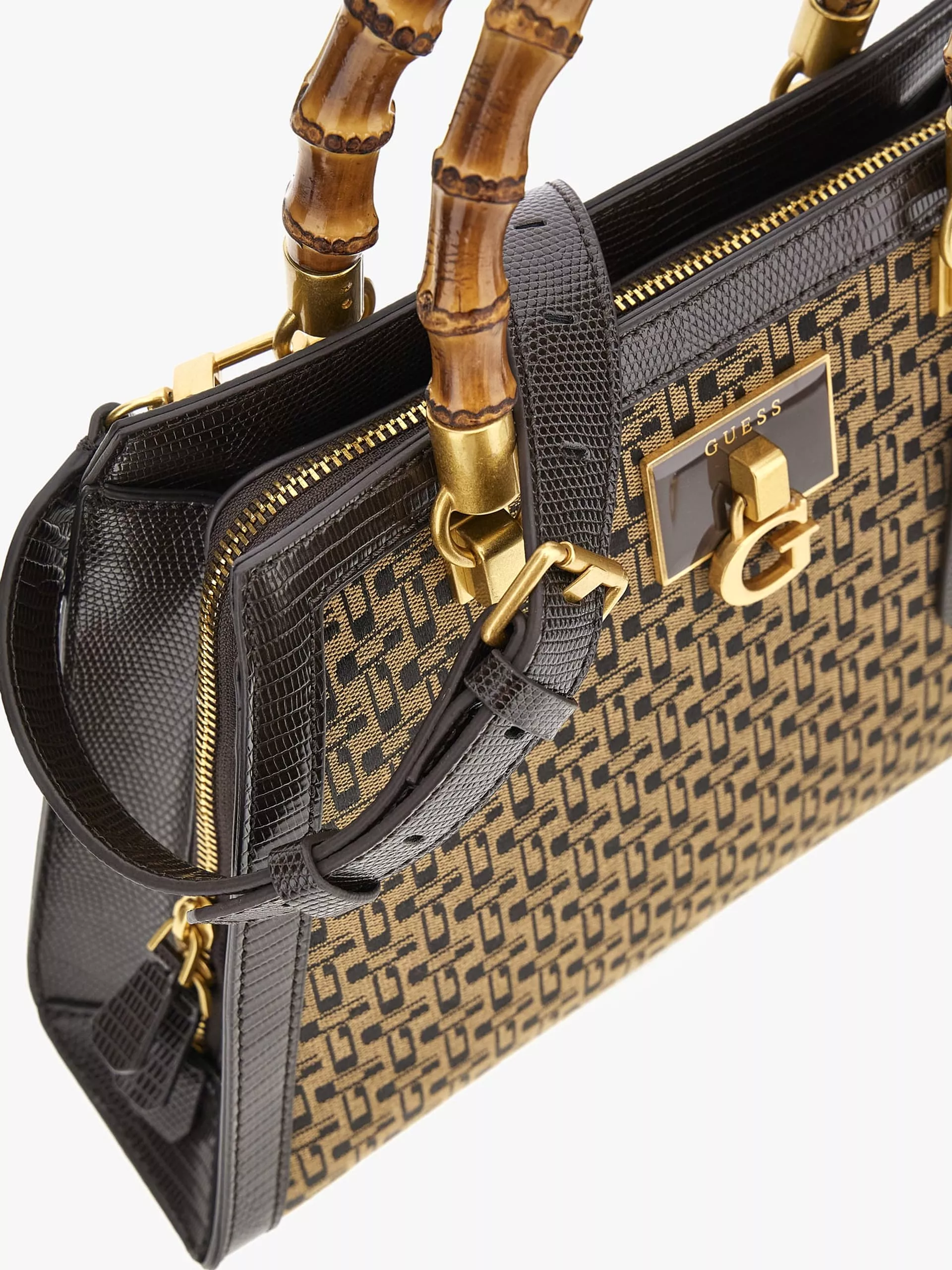 GUESS Stephi Bamboo Satchel Bag