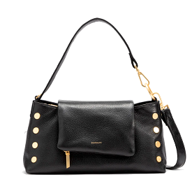 Hammitt VIP Satchel Crossbody Revival Collection in Black/ Gold Hardware