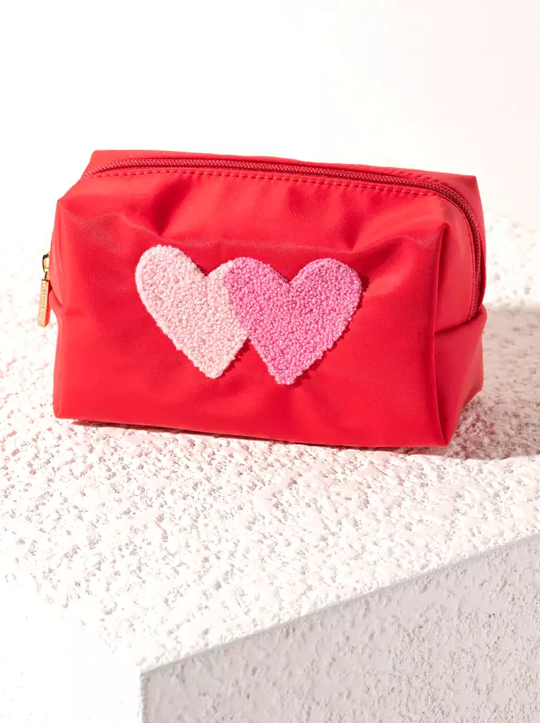 Hearts Cosmetic Pouch - Red