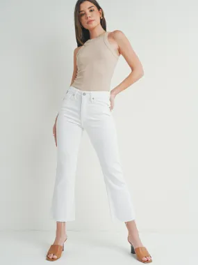 HR Crop Flare W/ Distressed Hem