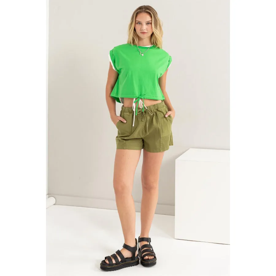 HYFVE Drawstring Hem Crop Top