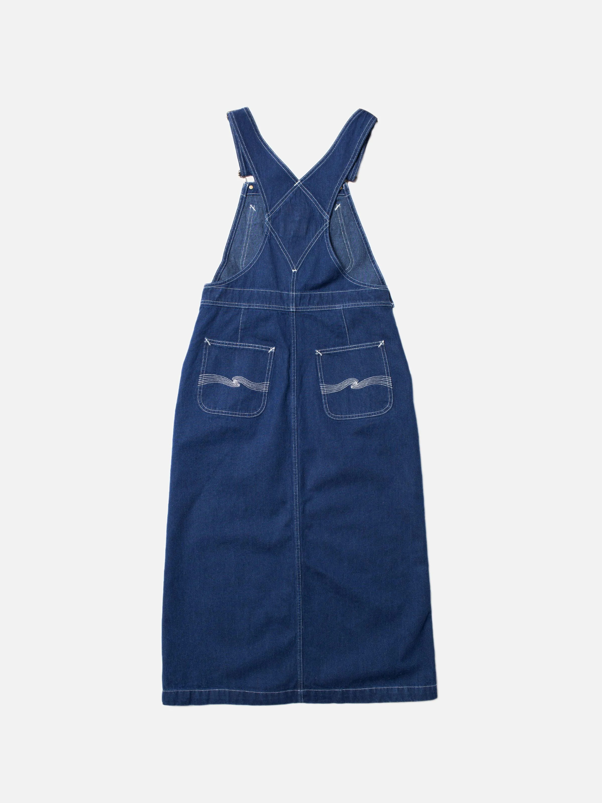 Inger Utility Denim Dungarees Dress Blue