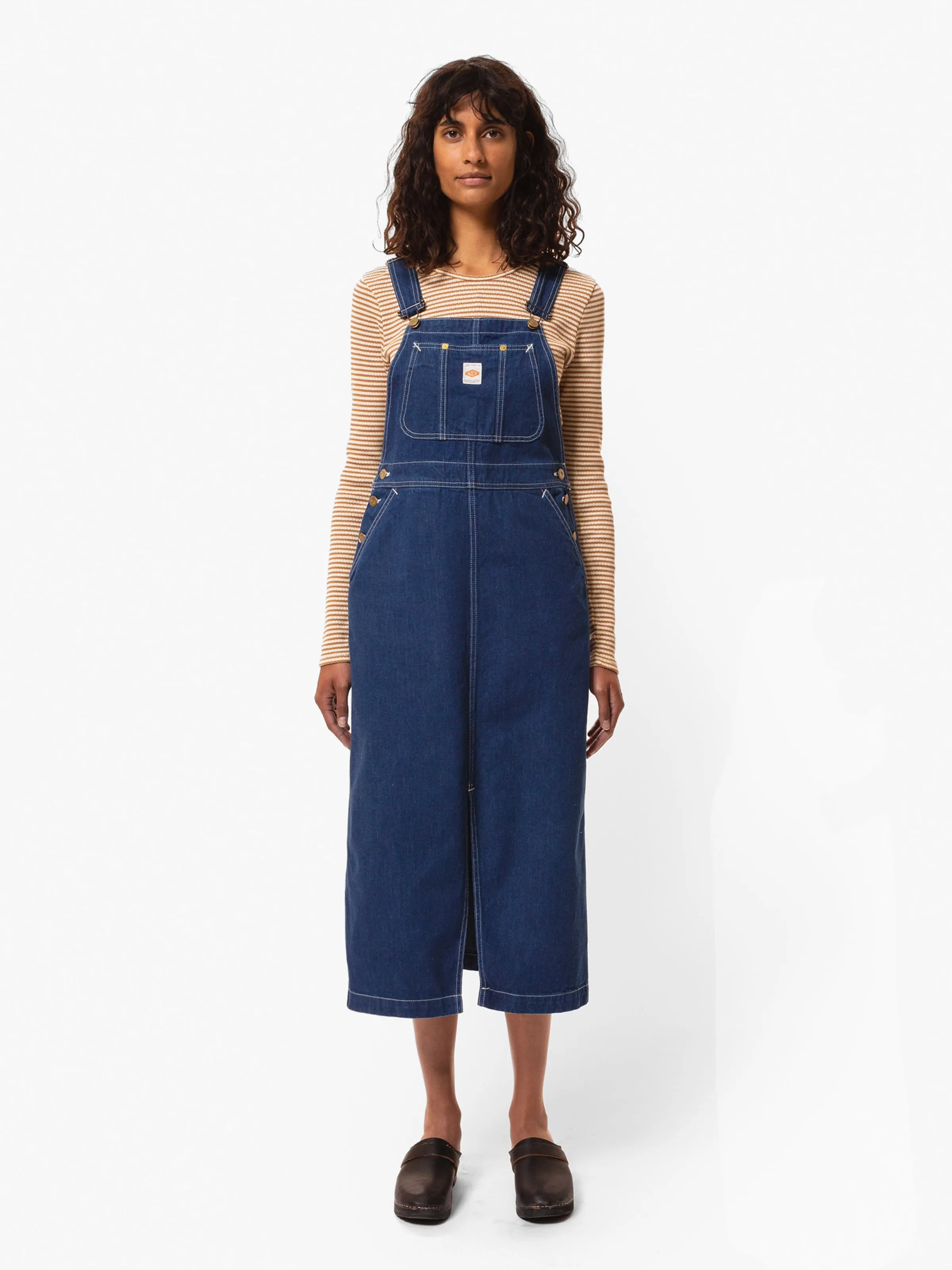 Inger Utility Denim Dungarees Dress Blue