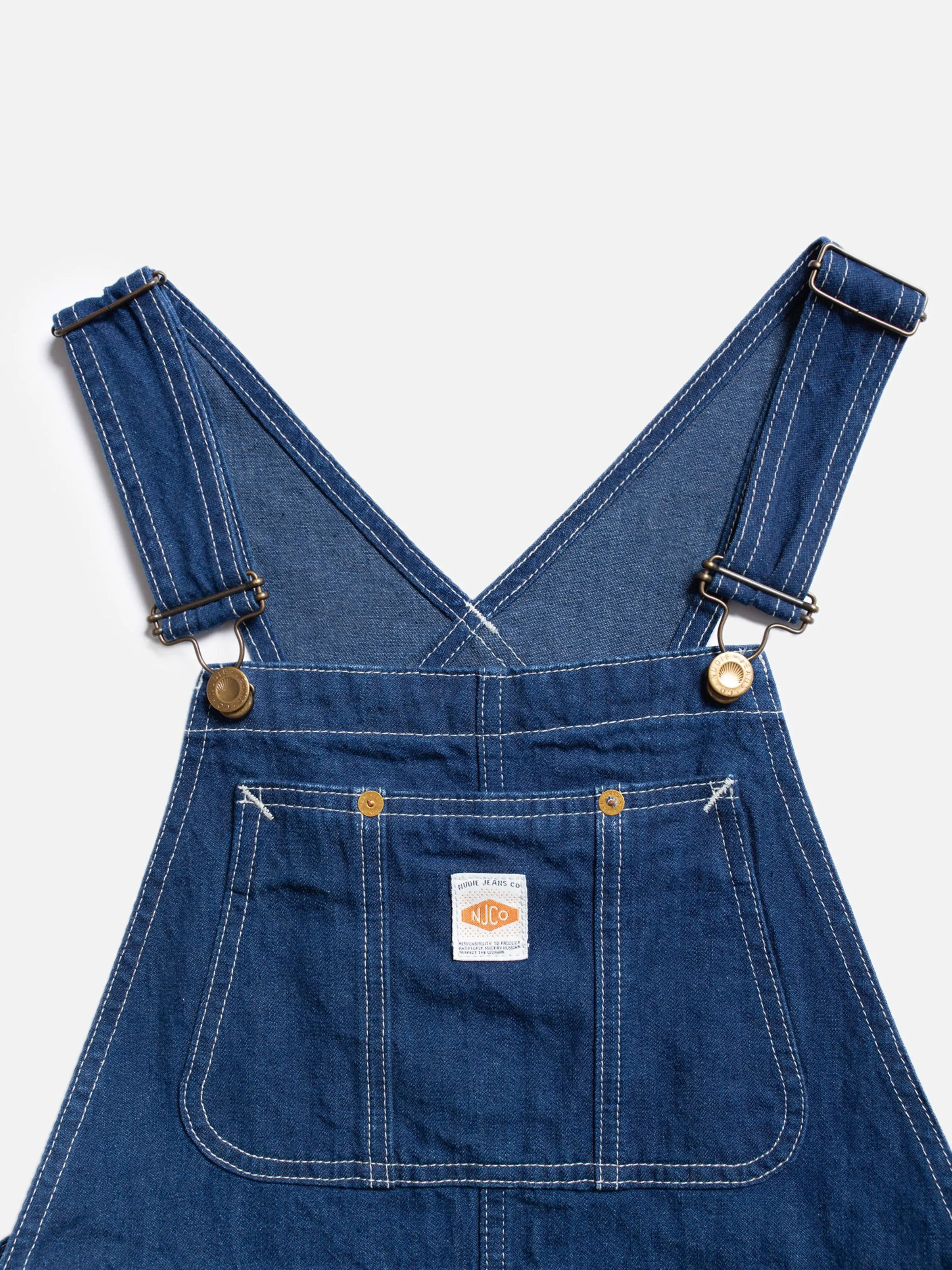 Inger Utility Denim Dungarees Dress Blue