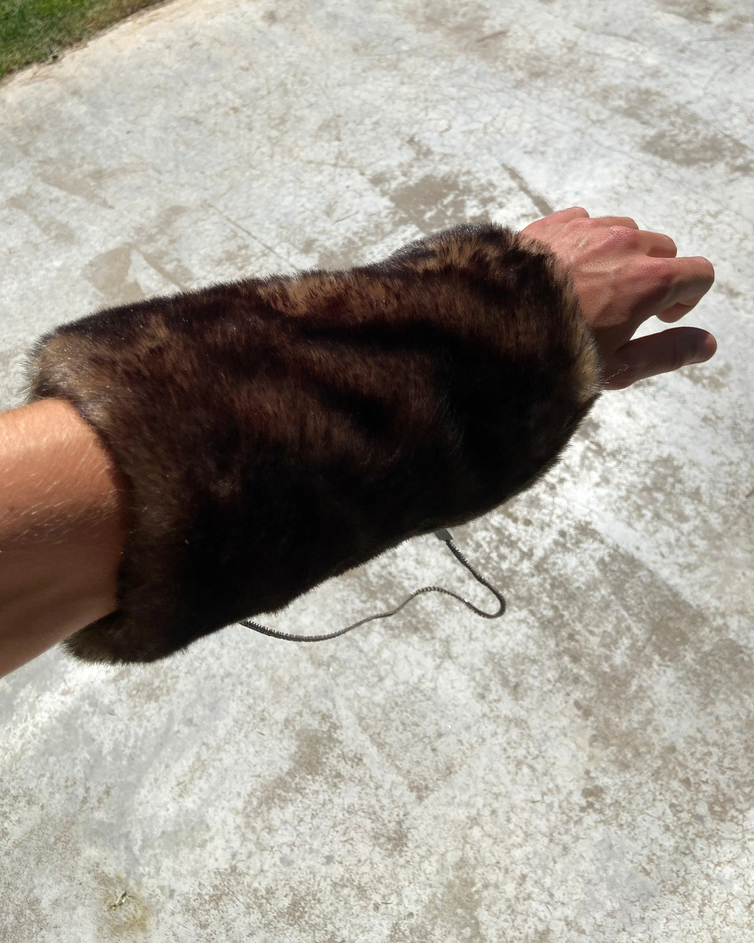 JUNIOR GAULTIER FAUX FUR 'ARM WARMER' BAG