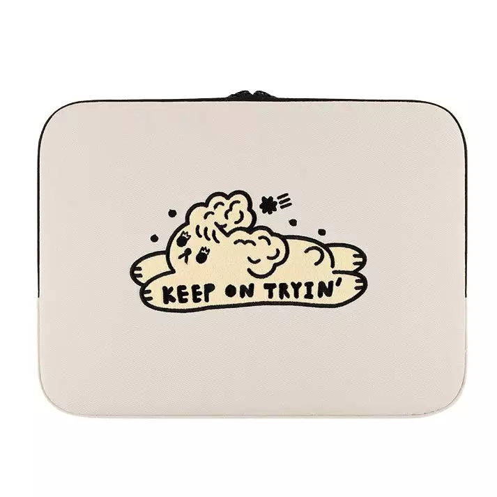 Keep on tryin embroidery Graphic iPad 13 14 15inch Laptop Sleeves Cases Pouches Protective Covers Purses Handbags Square Cushion