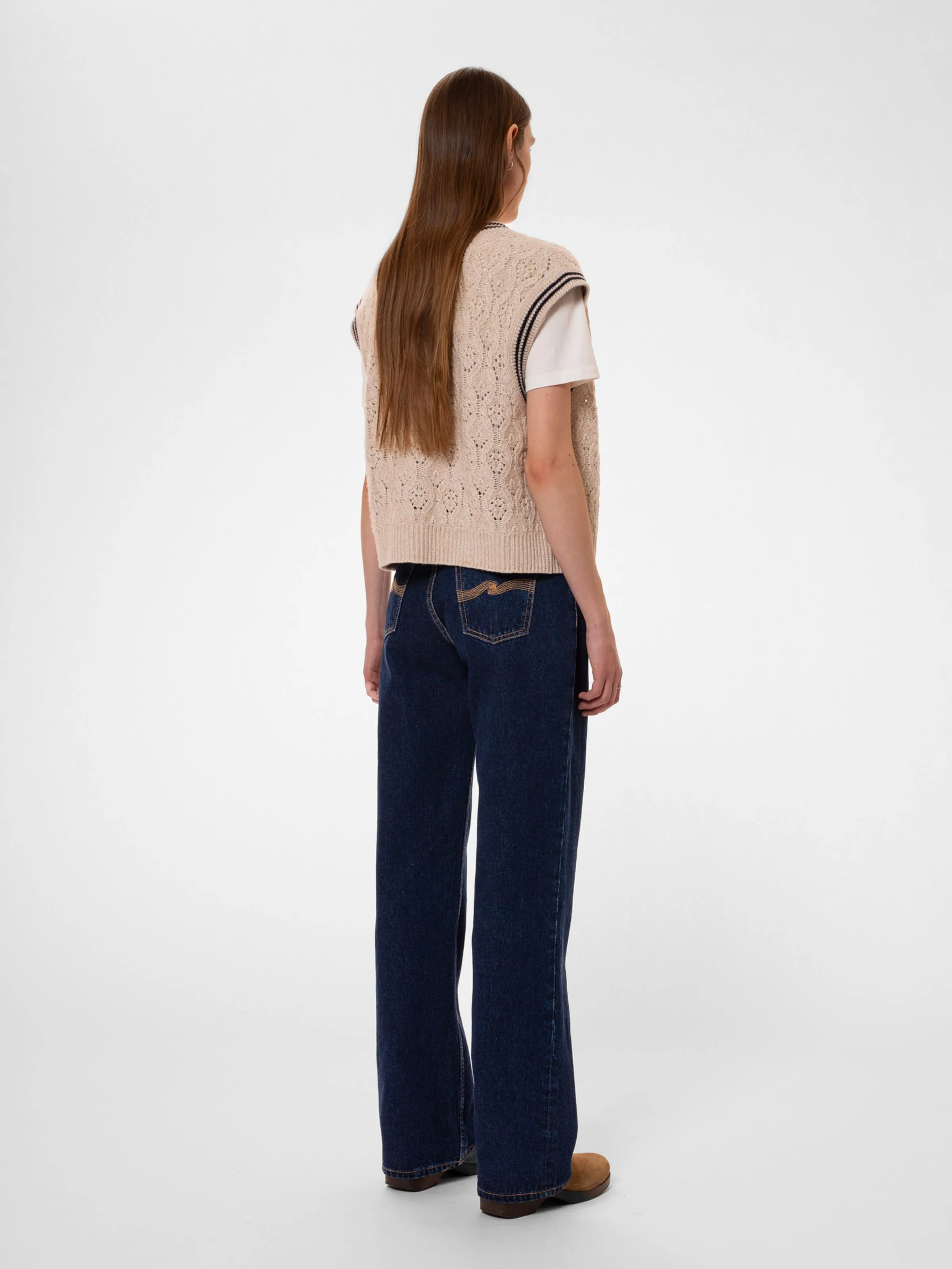 Kim Pointelle Knit Vest Oat