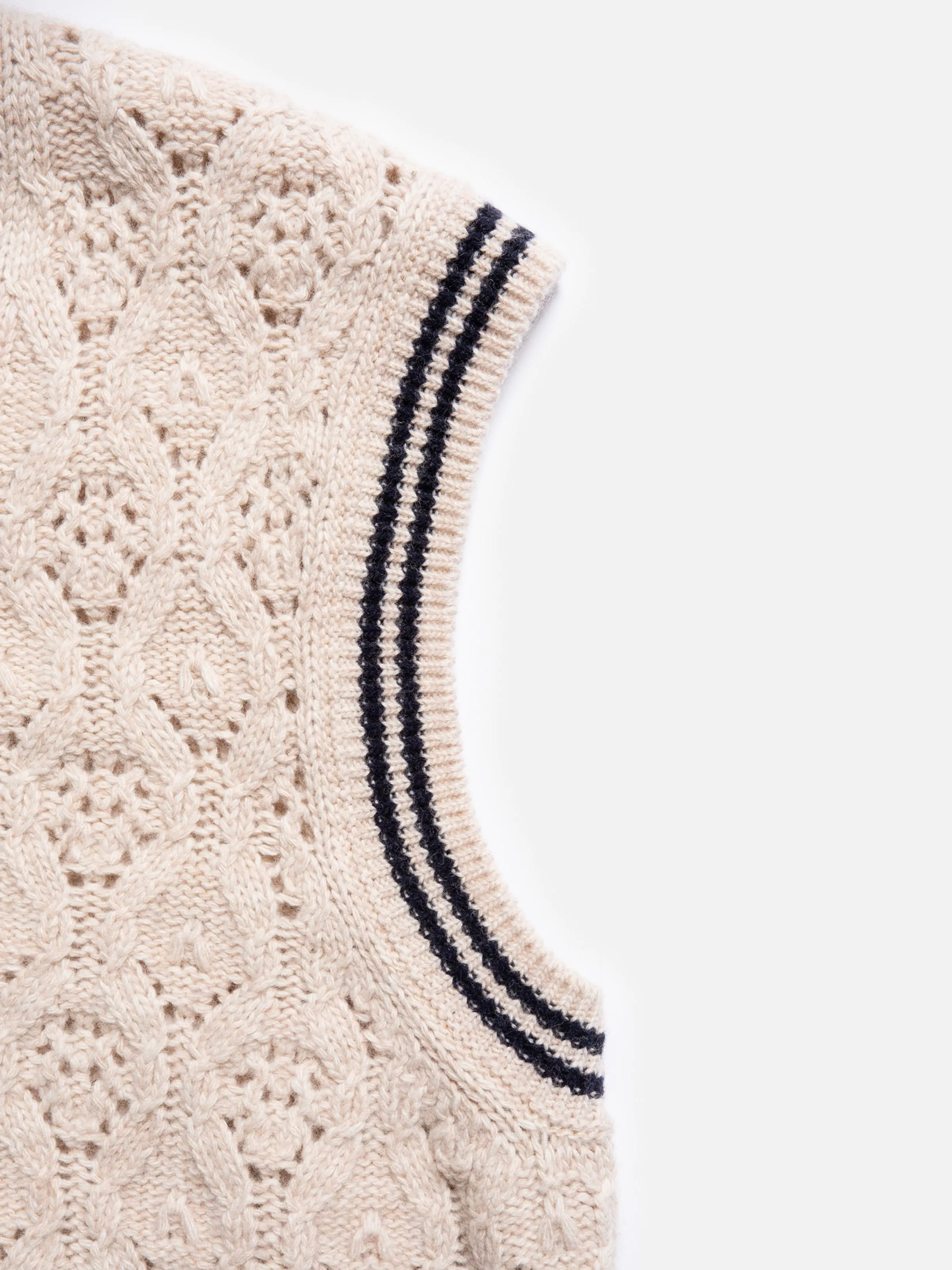 Kim Pointelle Knit Vest Oat