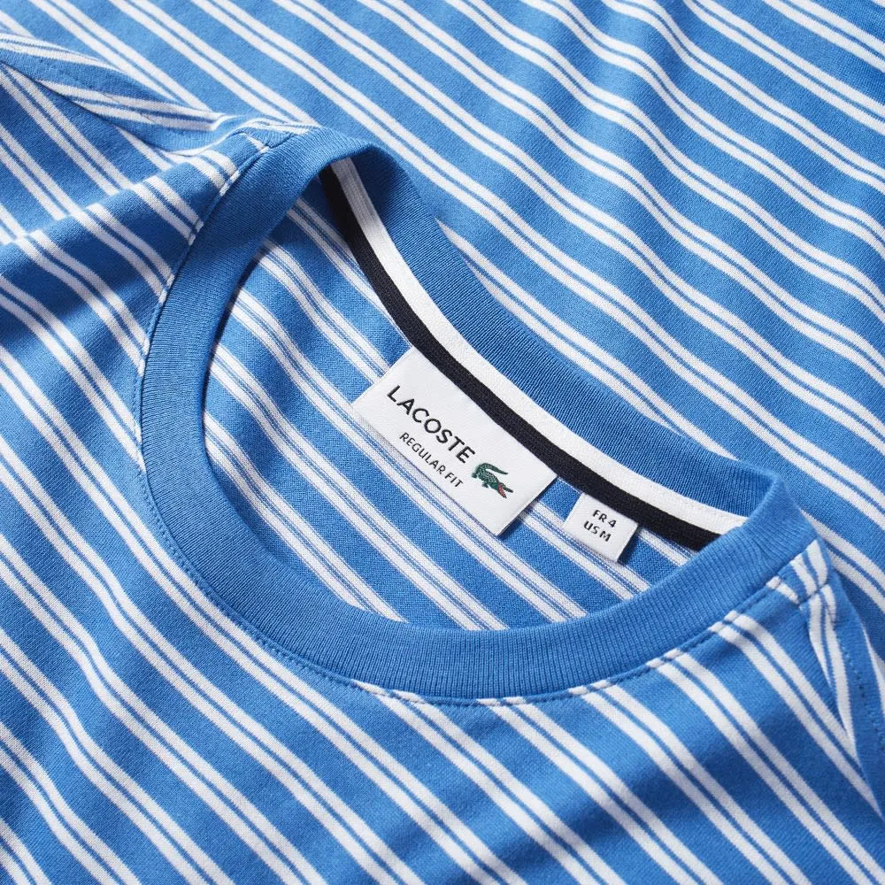 Lacoste Stripe Jersey TeeThermal Blue