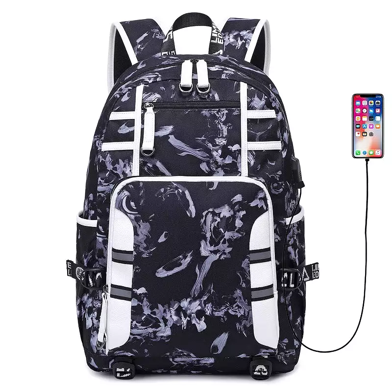 Large capacity travel men's printed computer backpack for men