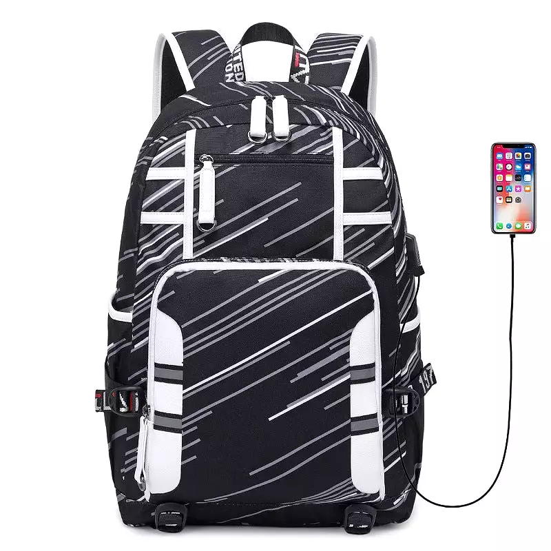 Large capacity travel men's printed computer backpack for men