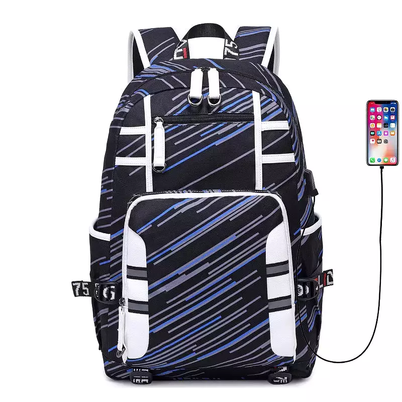 Large capacity travel men's printed computer backpack for men