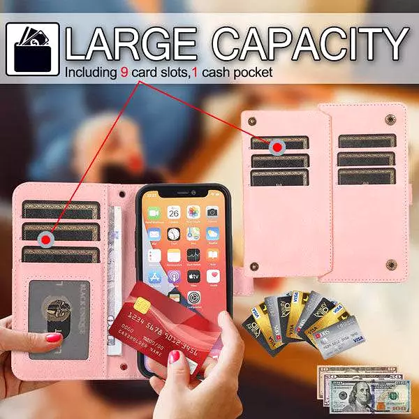 Leather Crossbody Shockproof Wallet Phone Case for iPhone 13 Series