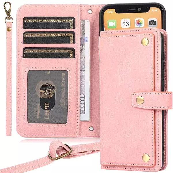 Leather Crossbody Shockproof Wallet Phone Case for Samsung S21 Ultra