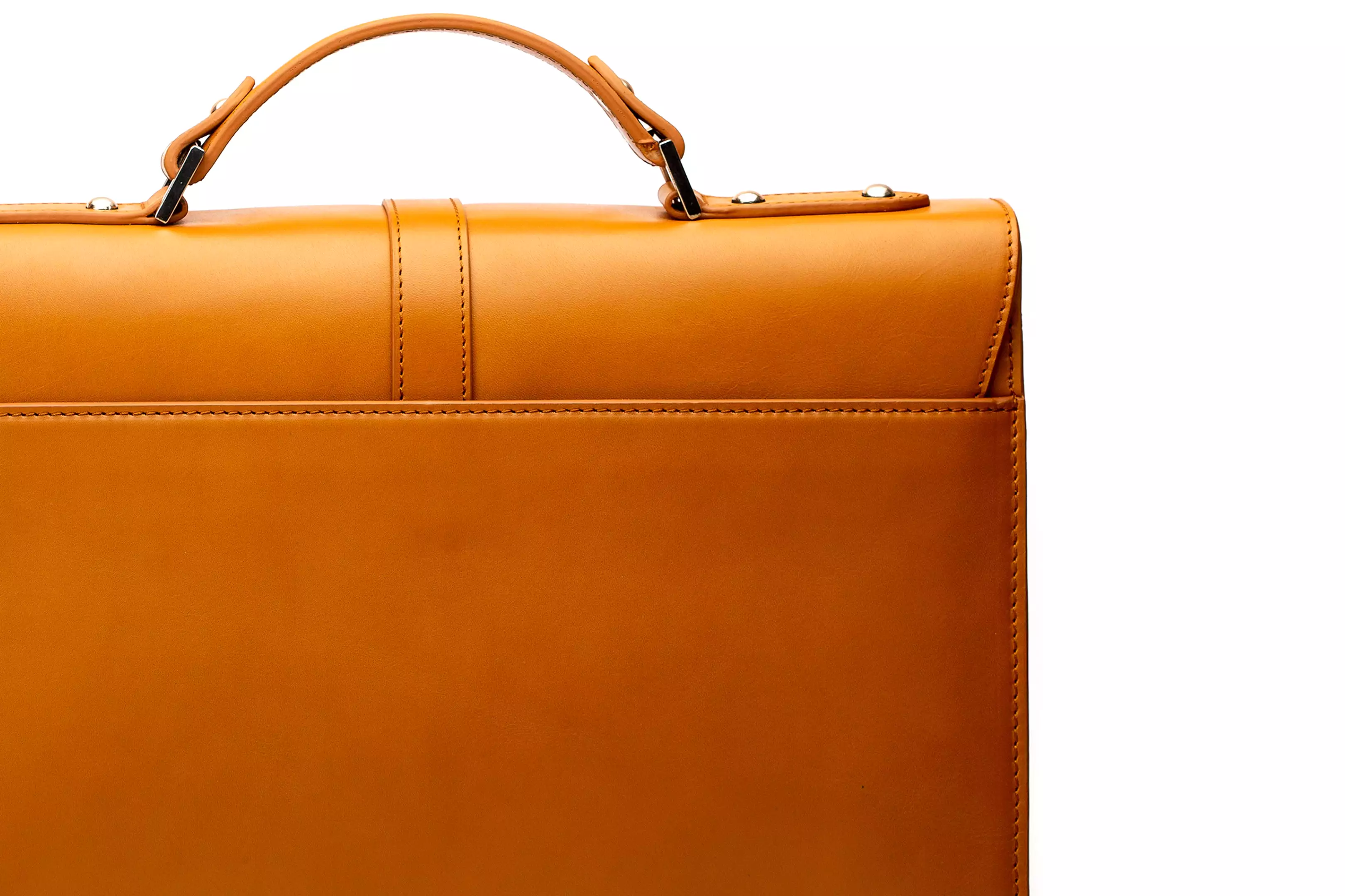 Leather Laptop Briefcase - Tan