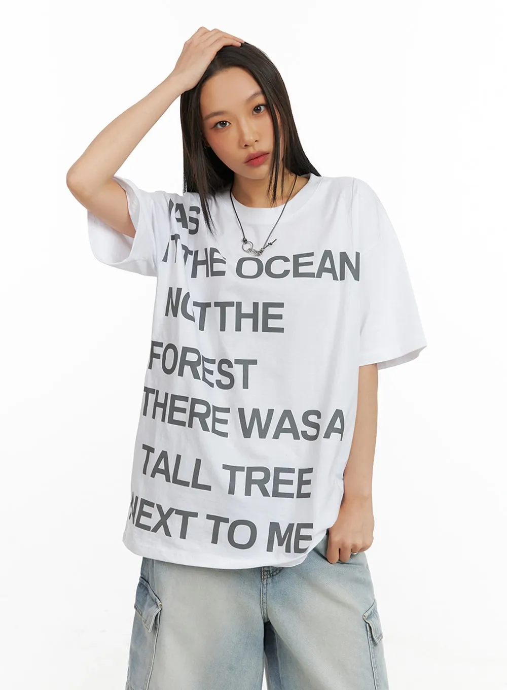 Lettering Oversized T-Shirt IA417