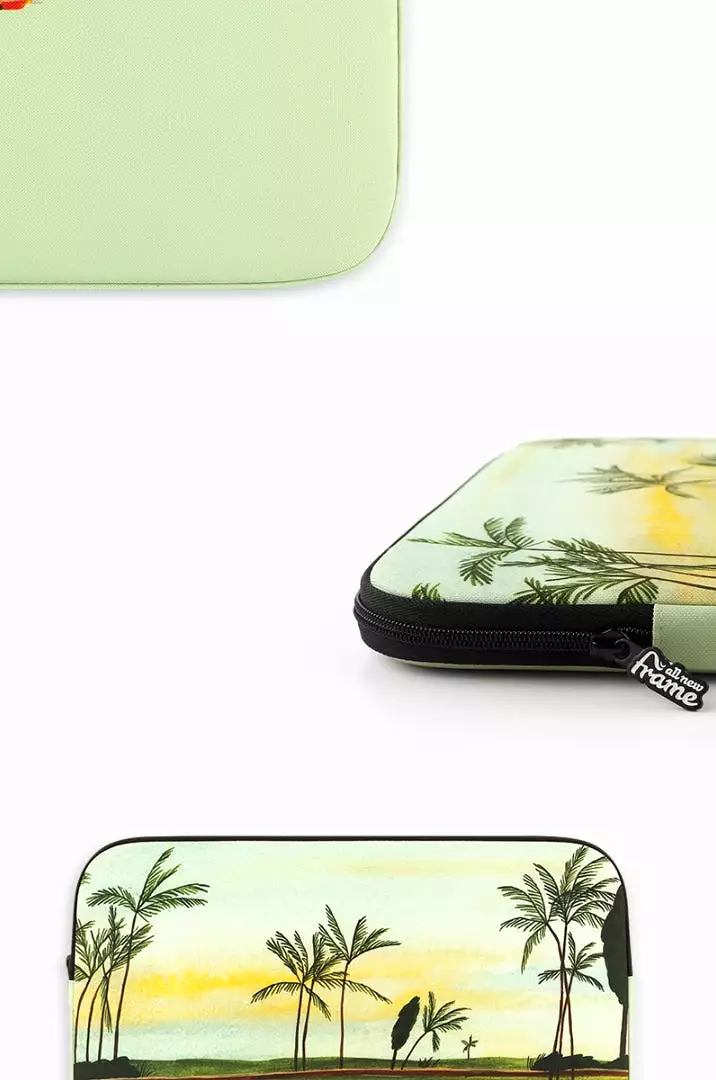 Light Green Graphic Laptop Sleeves 13 15 inch Cases Protective Covers Handbags Square Pouches Designer Artist Prints Cute Lightw