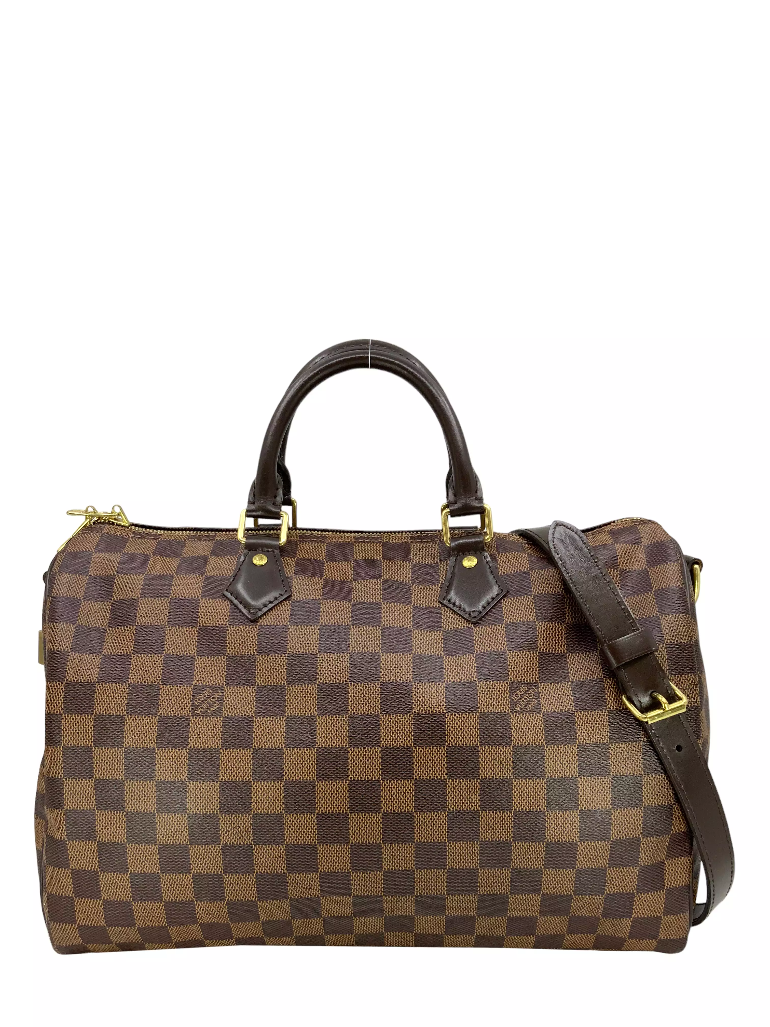 Louis Vuitton Damier Ebene Speedy Bandouliere 35 Bag