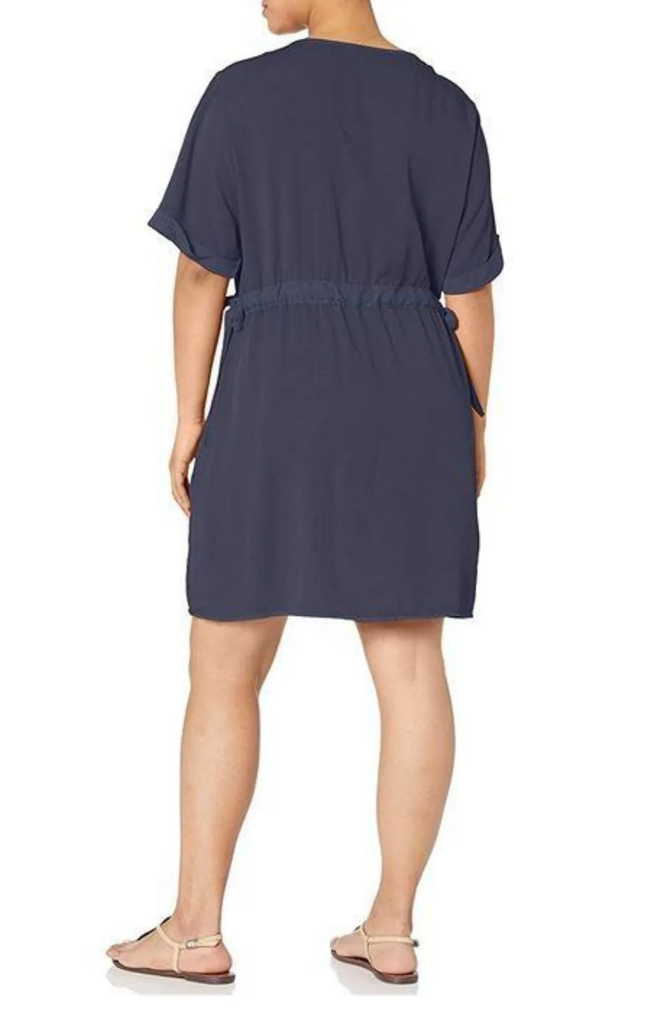 M Made in Italy - Short Sleeve Dress with Drawstring Waist Plus Size