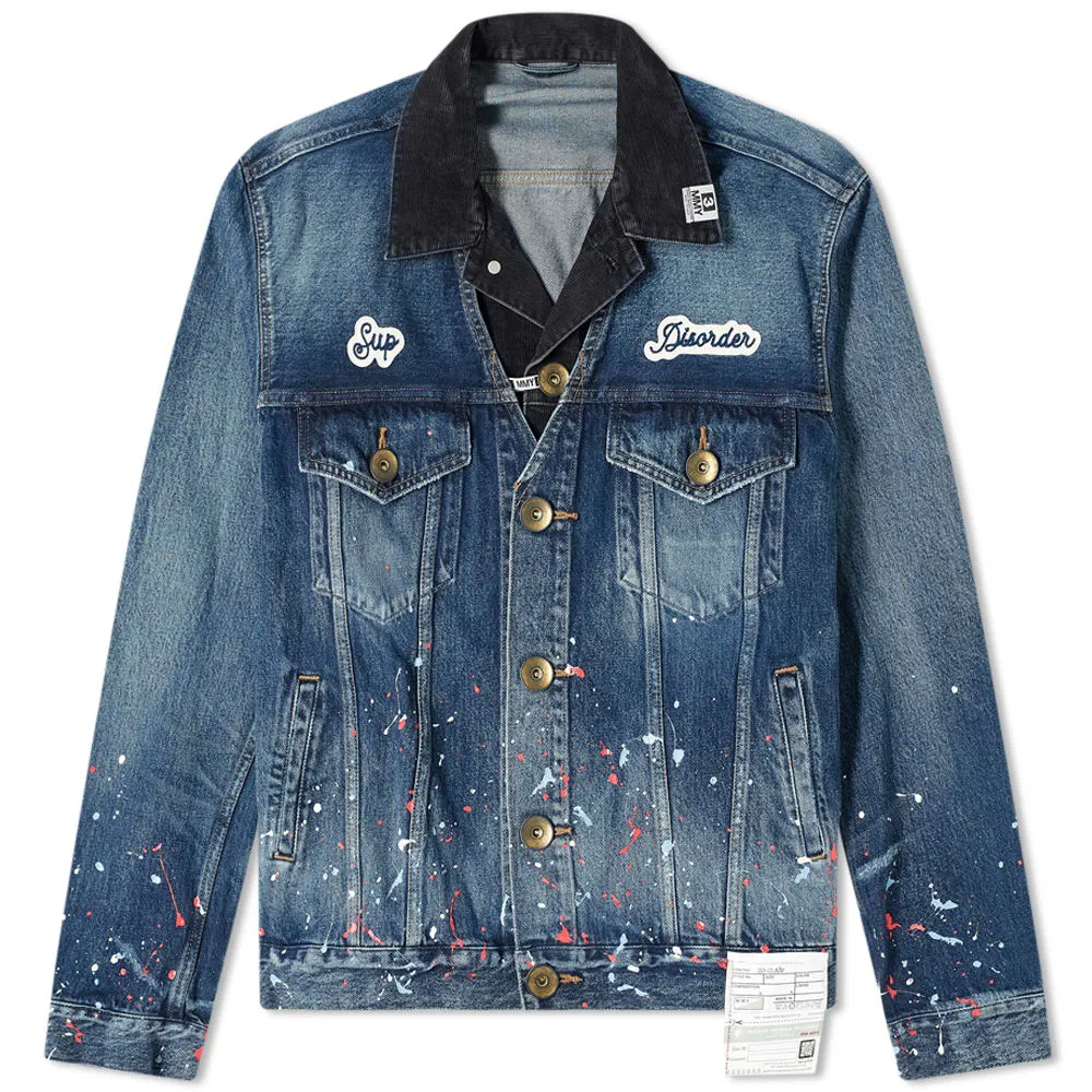 Maison MIHARA YASUHIRO Paint Splatter Layered Denim JacketIndigo