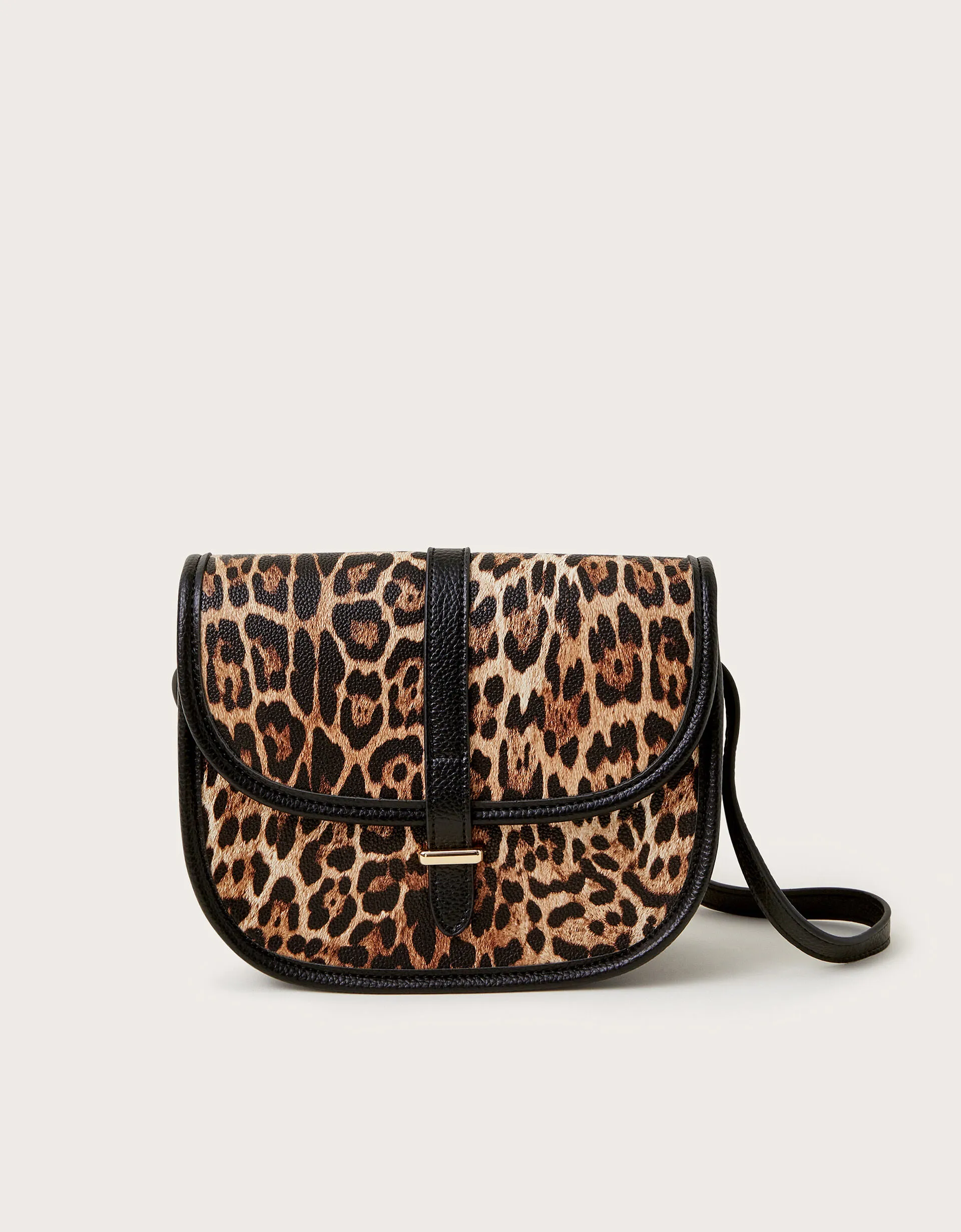 Mava Leopard Print Faux Leather Cross-Body Bag