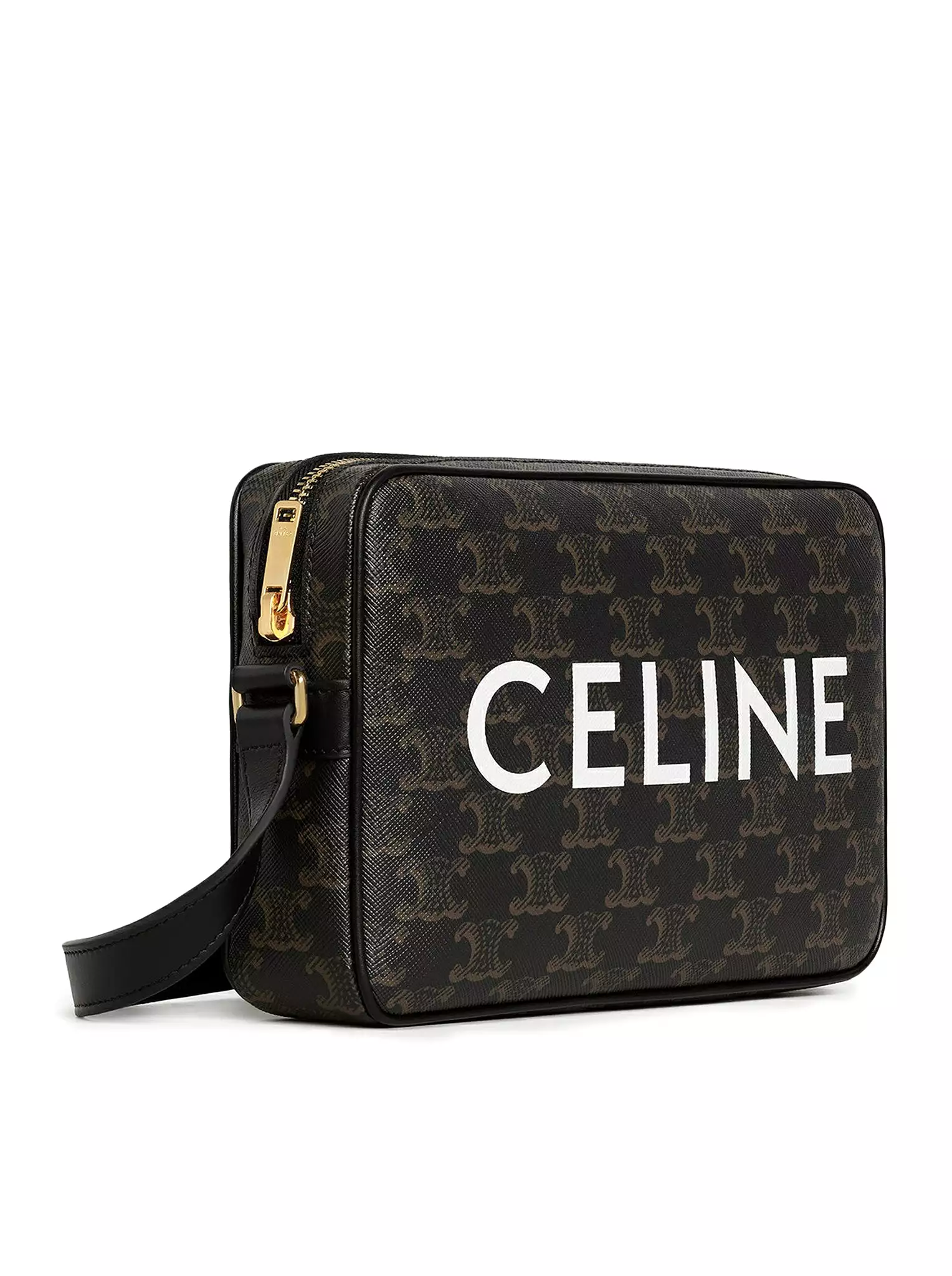 MEDIUM MESSENGER BAG IN TRIOMPHE CANVAS WITH CELINE BLACK PRINT