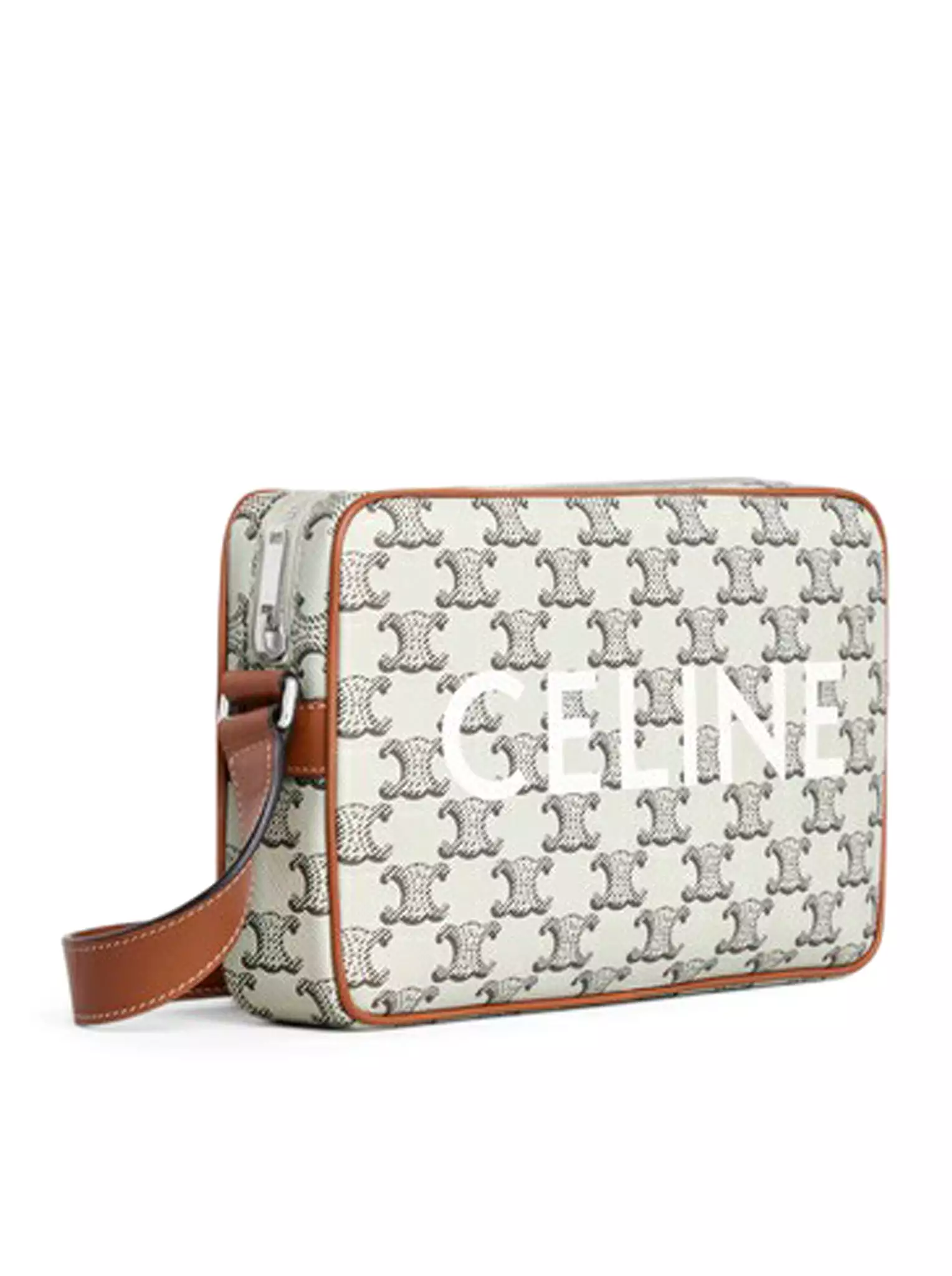 MEDIUM MESSENGER BAG IN TRIOMPHE CANVAS WITH CELINE PRINT