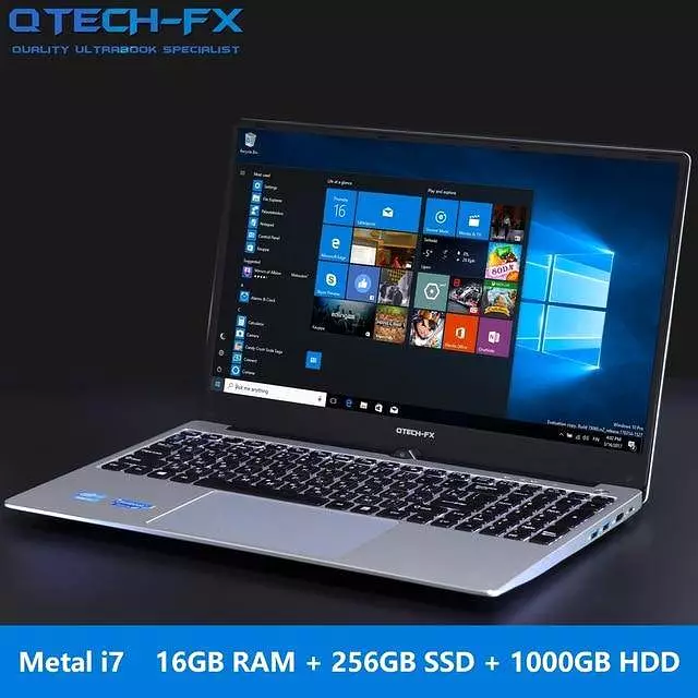 Metal i7 256GB SSD 16GB RAM 1TB 15.6 Core CPU Windows 10 Keyboard Backlit