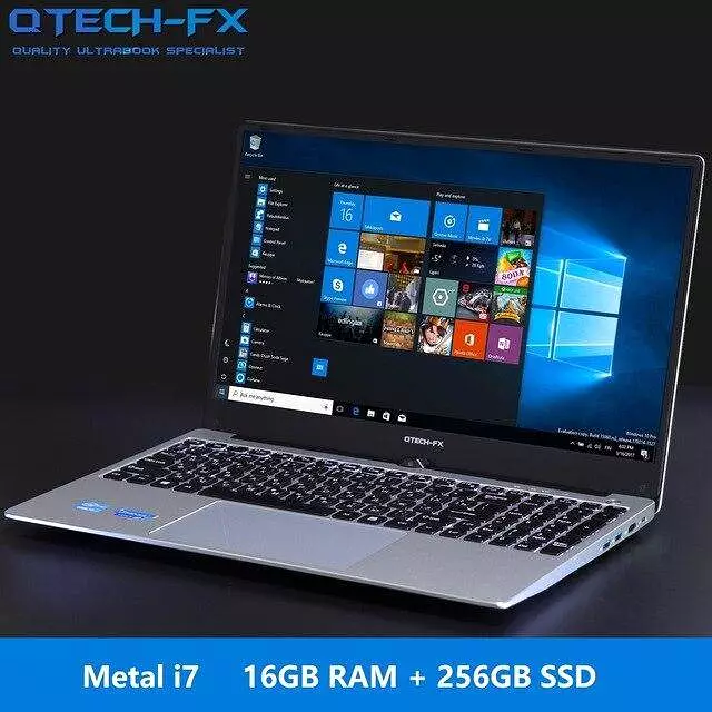 Metal i7 256GB SSD 16GB RAM 1TB 15.6 Core CPU Windows 10 Keyboard Backlit