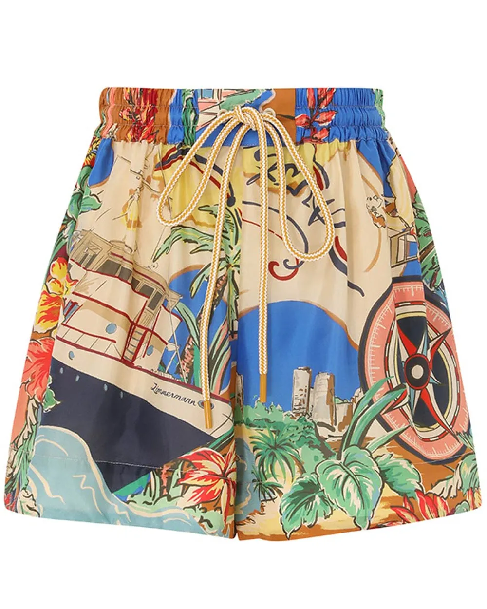 Nautical Map Alight Drawstring Short